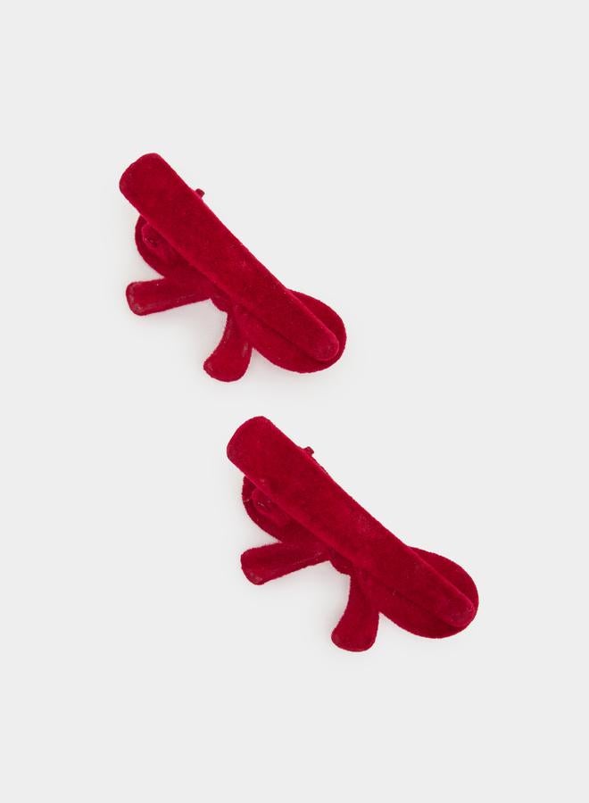 Styli Pack of 2 - Red Bow Hair Clips - Image 1